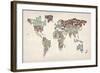 Text Map of the World-Michael Tompsett-Framed Art Print