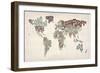 Text Map of the World-Michael Tompsett-Framed Premium Giclee Print