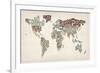 Text Map of the World-Michael Tompsett-Framed Art Print