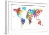 Text Map of the World-Michael Tompsett-Framed Art Print