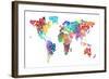 Text Map of the World-Michael Tompsett-Framed Art Print