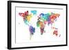 Text Map of the World-Michael Tompsett-Framed Art Print