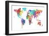 Text Map of the World-Michael Tompsett-Framed Art Print