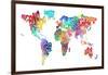 Text Map of the World-Michael Tompsett-Framed Art Print