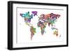 Text Map of the World-Michael Tompsett-Framed Art Print