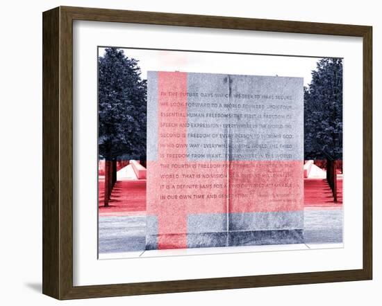 Text of FDR's Four Freedoms Speech, Memorial to the President, Manhattan, New York-Philippe Hugonnard-Framed Premium Photographic Print