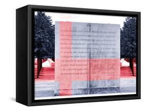 Text of FDR's Four Freedoms Speech, Memorial to the President, Manhattan, New York-Philippe Hugonnard-Framed Stretched Canvas