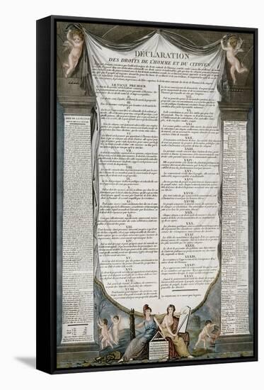 Text of the Declaration of Rights of Man and Citizen-null-Framed Stretched Canvas