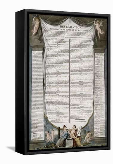 Text of the Declaration of Rights of Man and Citizen-null-Framed Stretched Canvas