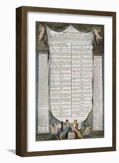 Text of the Declaration of Rights of Man and Citizen-null-Framed Giclee Print