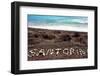 Text Santorini Made with Pumice Stones-Antonio Gravante-Framed Photographic Print