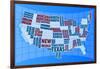 Text USA Map-alanuster-Framed Art Print