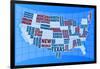 Text USA Map-alanuster-Framed Art Print