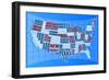 Text USA Map-alanuster-Framed Art Print