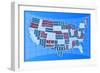 Text USA Map-alanuster-Framed Art Print