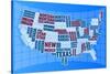 Text USA Map-alanuster-Stretched Canvas