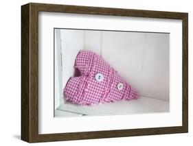 Textile Heart, Pink Checked with Buttons-Andrea Haase-Framed Photographic Print