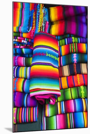Textile Souvenirs in Market, Sacatepequez, Santiago, Guatemala-Michael DeFreitas-Mounted Photographic Print