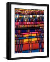 Textiles for Sale in the Market in the Village of Pisac, the Sacred Valley, Peru, South America-Richard Maschmeyer-Framed Photographic Print