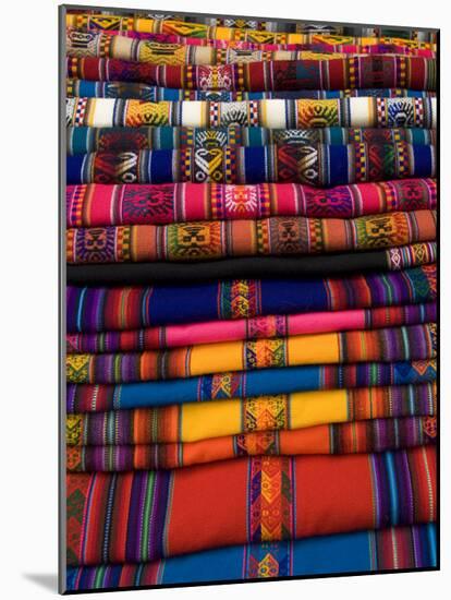 Textiles for Sale in the Market in the Village of Pisac, the Sacred Valley, Peru, South America-Richard Maschmeyer-Mounted Photographic Print