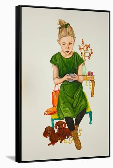 Texting-Stevie Taylor-Framed Stretched Canvas