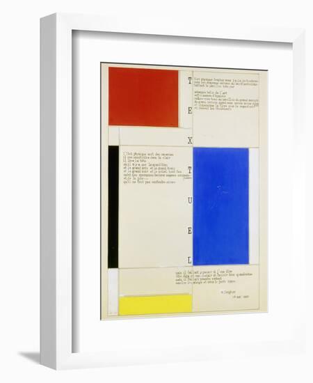 Textuel, 1928-Piet Mondrian-Framed Giclee Print