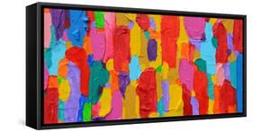 Texture, Background and Colorful Image of an Original Abstract Painting on Canvas-Opas Chotiphantawanon-Framed Stretched Canvas