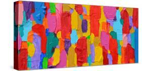 Texture, Background and Colorful Image of an Original Abstract Painting on Canvas-Opas Chotiphantawanon-Stretched Canvas