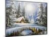 Texture Oil Painting, Impressionism Oil Painting Winter Landscape-Koliadzynska Iryna-Mounted Art Print