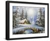 Texture Oil Painting, Impressionism Oil Painting Winter Landscape-Koliadzynska Iryna-Framed Art Print