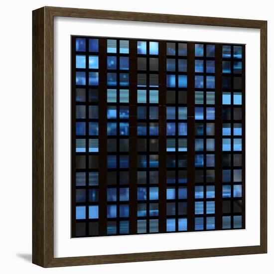 Texture Resembling Illuminated Windows in a Building at Night-Kamira-Framed Photographic Print