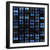 Texture Resembling Illuminated Windows in a Building at Night-Kamira-Framed Photographic Print