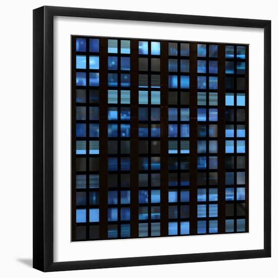 Texture Resembling Illuminated Windows in a Building at Night-Kamira-Framed Photographic Print