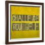 Textured Background Image And Design Element Depicting The Words "Challenge Yourself"-nagib-Framed Art Print