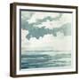 Textured Blue Seascape I-Emma Caroline-Framed Art Print