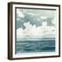 Textured Blue Seascape II-Emma Caroline-Framed Art Print