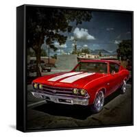 Textured Image of Classic Car in America-Salvatore Elia-Framed Stretched Canvas