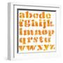 Textured Orange Watercolor Alphabet, Isolated-donatas1205-Framed Art Print