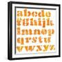 Textured Orange Watercolor Alphabet, Isolated-donatas1205-Framed Art Print