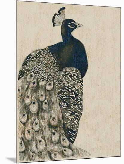 Textured Peacock I-Grace Popp-Mounted Art Print