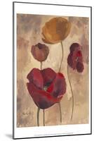 Textured Poppies I-Marietta Cohen-Mounted Art Print