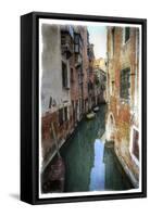 Textures on Canals of Venice Along with Bridges and Old Homes-Darrell Gulin-Framed Stretched Canvas