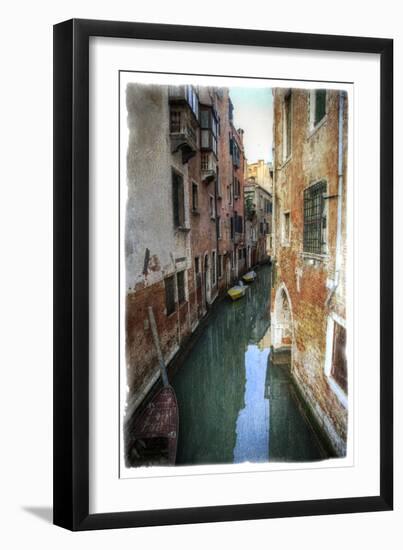 Textures on Canals of Venice Along with Bridges and Old Homes-Darrell Gulin-Framed Photographic Print