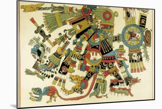 Tezcatlipoca, Aztec Lord of Days, War, Heaven and Earth, Antagonist of Quetzalcoatl-null-Mounted Art Print