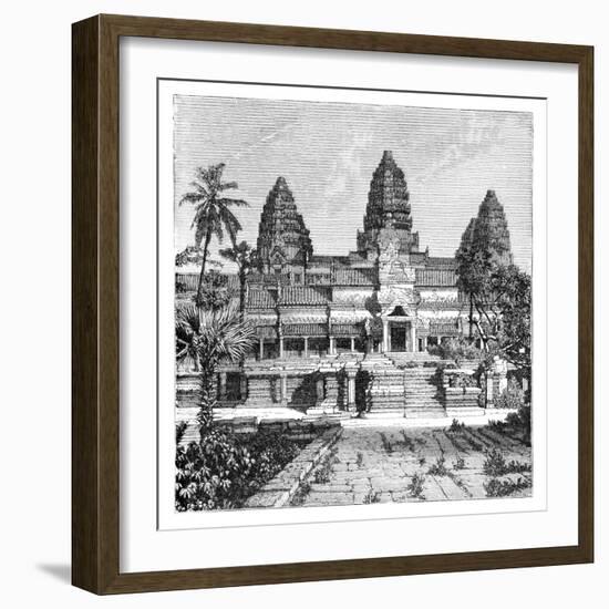 Th Chief Façade of the Temple at Angkor-Wat, Cambodia, 1895-null-Framed Giclee Print