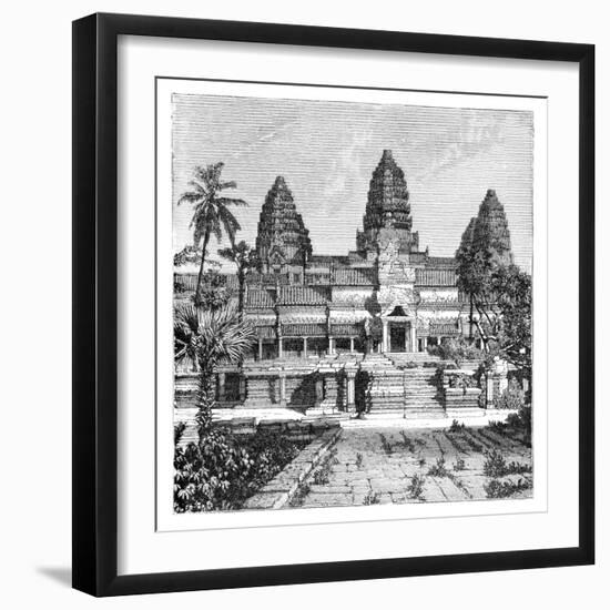 Th Chief Façade of the Temple at Angkor-Wat, Cambodia, 1895-null-Framed Giclee Print