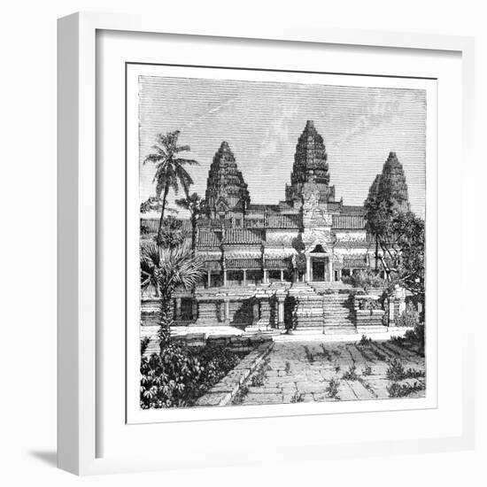 Th Chief Façade of the Temple at Angkor-Wat, Cambodia, 1895-null-Framed Giclee Print