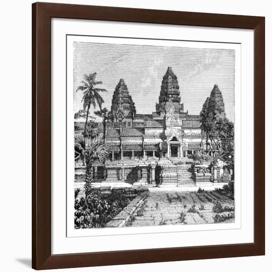 Th Chief Façade of the Temple at Angkor-Wat, Cambodia, 1895-null-Framed Giclee Print