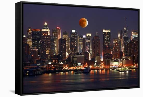 Th New York City Skyline-Gary718-Framed Stretched Canvas