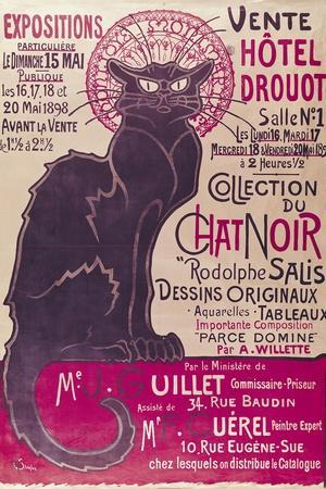 Poster Advertising an Exhibition of the Collection Du Chat Noir Cabaret at the Hotel Drouot, Paris